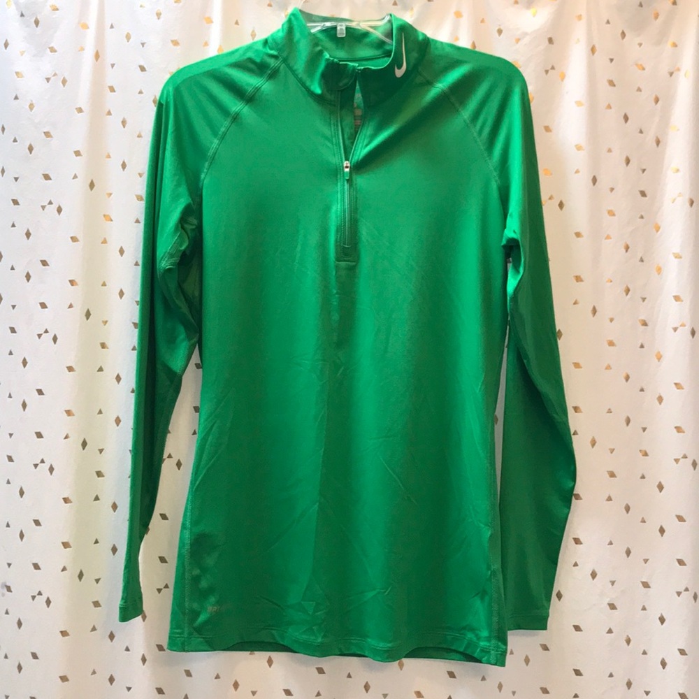Green Nike Pro quarter zip